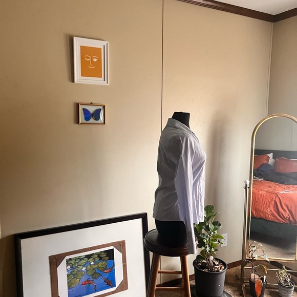 Karl lagerfeld light blue non iron button down shirt - Picture 5 of 11